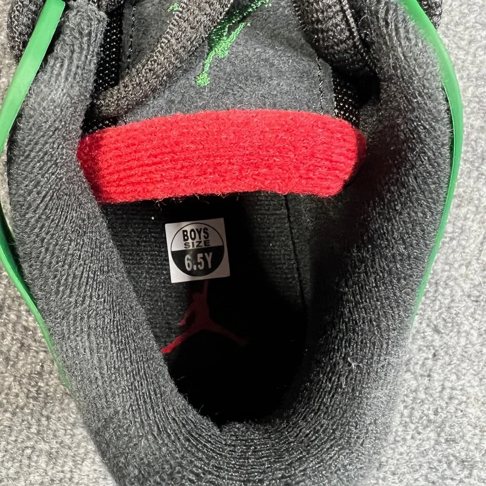 Jordan‎ 4 RM GS Boys 6.5Y Black Gorge Green Red Nike Basketball Shoes FQ7938-003